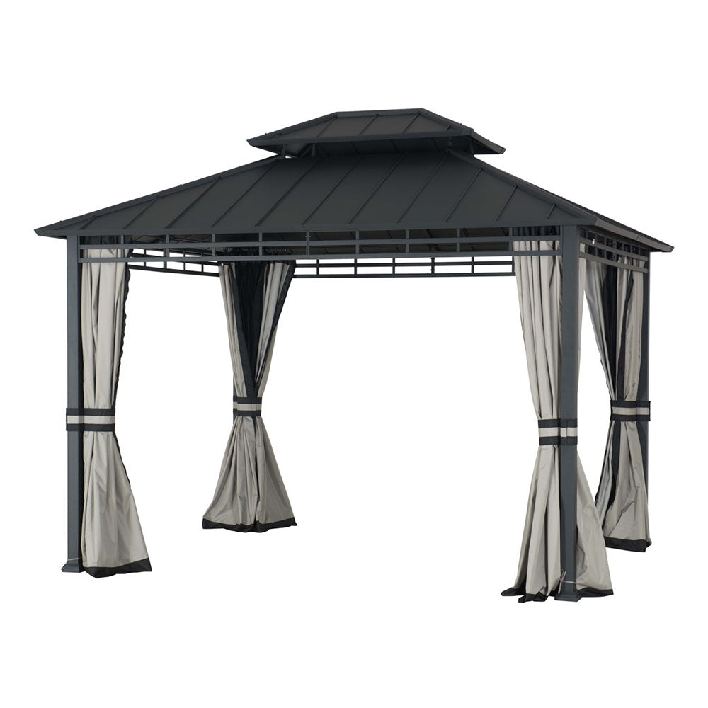 SUNJOY Grey Replacement Curtain For Grand Teton Hard Top Gazebo (10X12 Ft) A102015301 Sold At Big Lots US.
