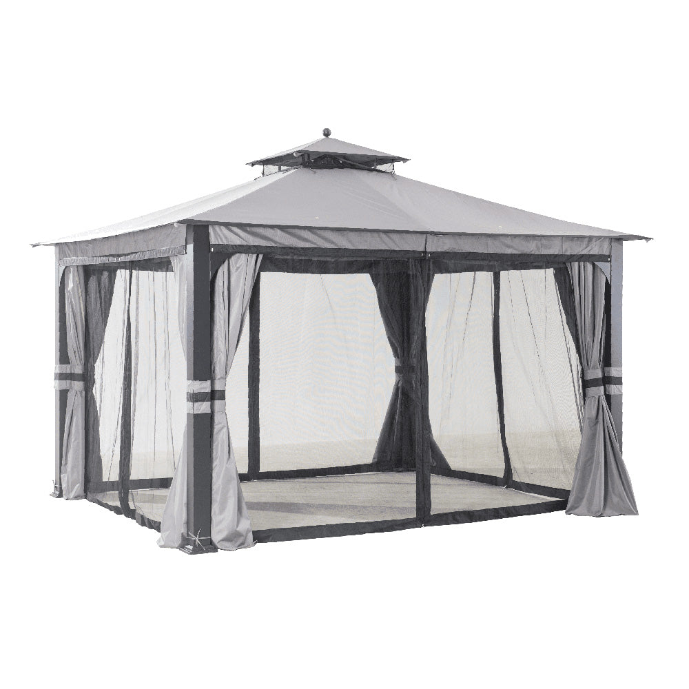 SUNJOY Black Replacement Mosquito Netting For Soft Top Gazebo (10X12 Ft) L-GZ1140PST-G Sold At Lowe's.