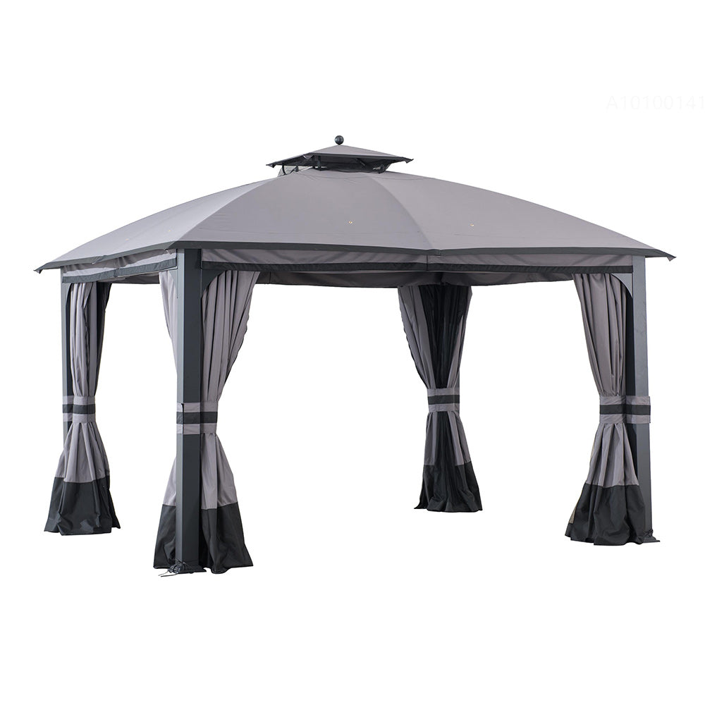 SUNJOY Black Replacement Mosquito Netting For Soft-Top Gazebo (11x13 FT) A101001410 Sold At RONA.