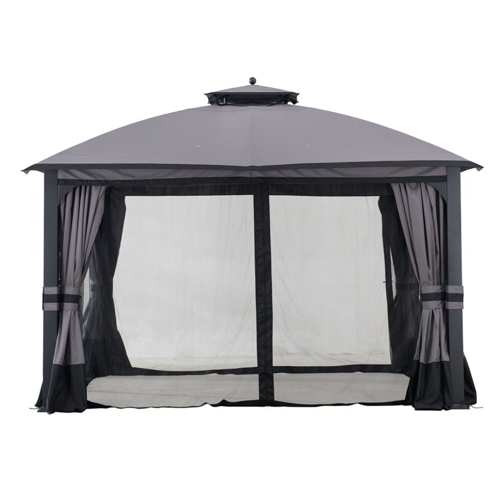 SUNJOY Black Replacement Mosquito Netting For Soft-Top Gazebo (11x13 FT) A101001410 Sold At RONA.