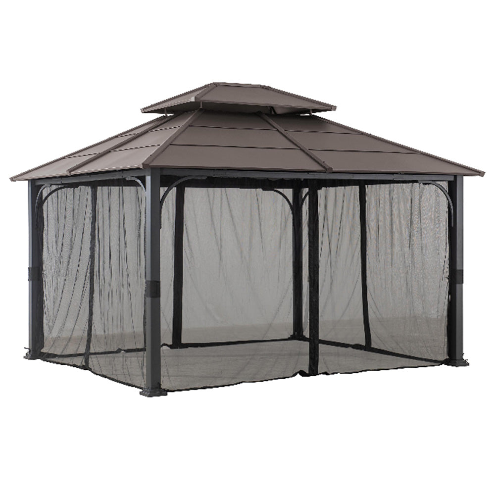 SUNJOY Black Replacement Mosquito Netting For HB-Farrington Hard Top Gazebo (10X12 Ft) L-GZ669PST-I/L-GZ669PST-M/A102001701/A102001702 Sold At Homedepot.