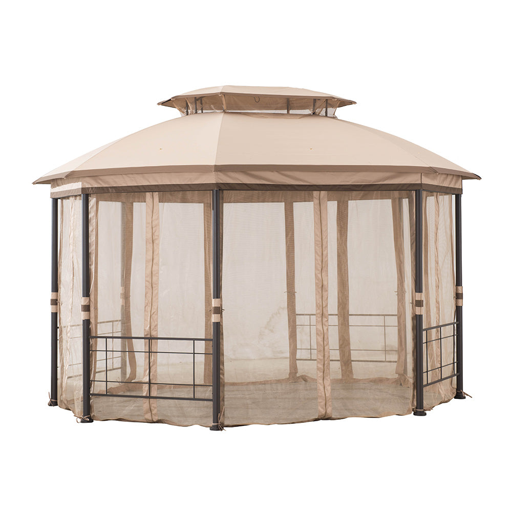SUNJOY Light Tan+Sesame Replacement Mosquito netting For Jeffries Octagonal Gazebo (10x12 FT) A101014900 Sold At THD US/THD.COM.