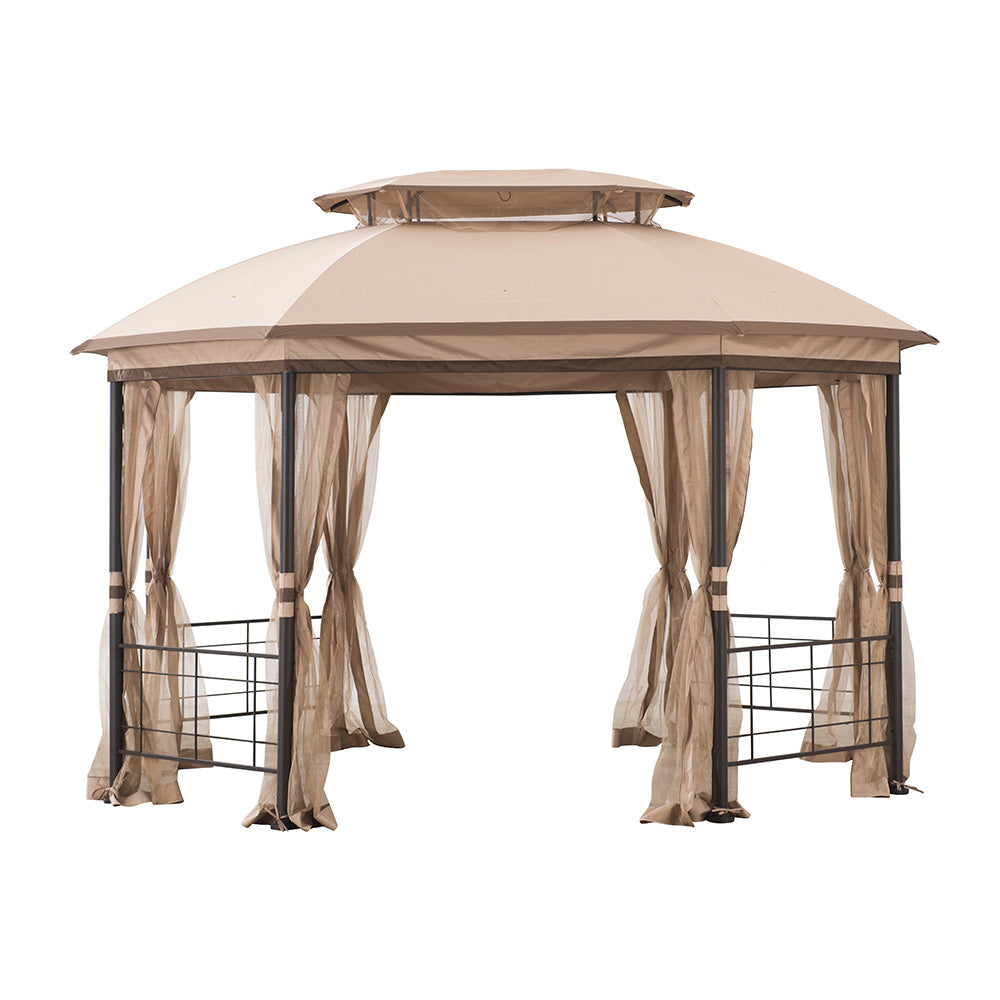 SUNJOY Light Tan+Sesame Replacement Mosquito netting For Jeffries Octagonal Gazebo (10x12 FT) A101014900 Sold At THD US/THD.COM.