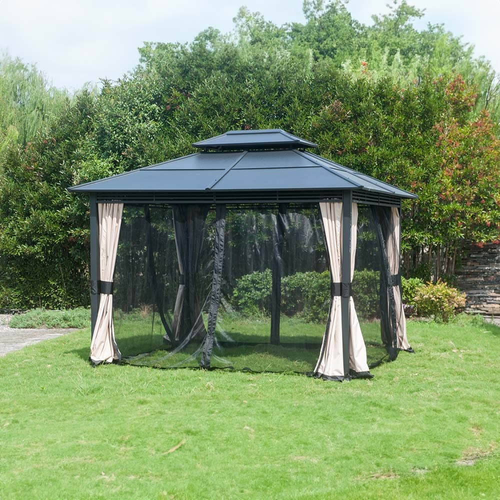 SUNJOY Black  Replacement Mosquito Netting For Lakewood Hard top gazebo (10X12 Ft) A102001703/A102001704 Sold At BigLots.