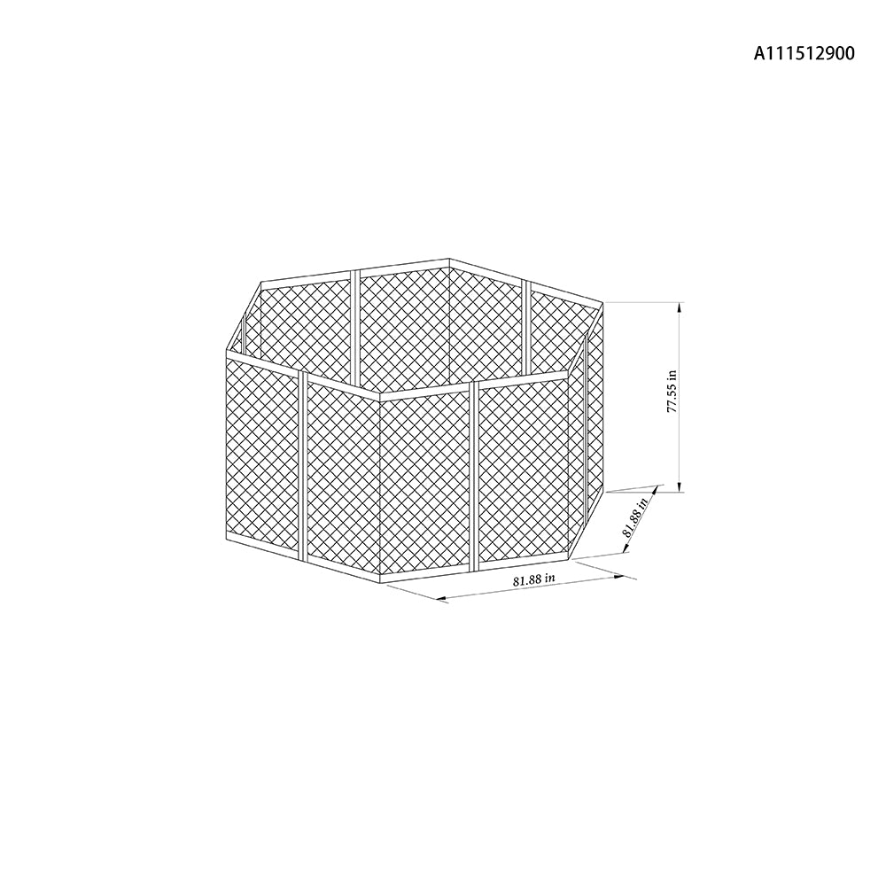 Light Grey+Dark Grey Replacement Mosquito Netting For Hexagonal Gazebo (13x15 ft) A101011200 Sold At SunNest