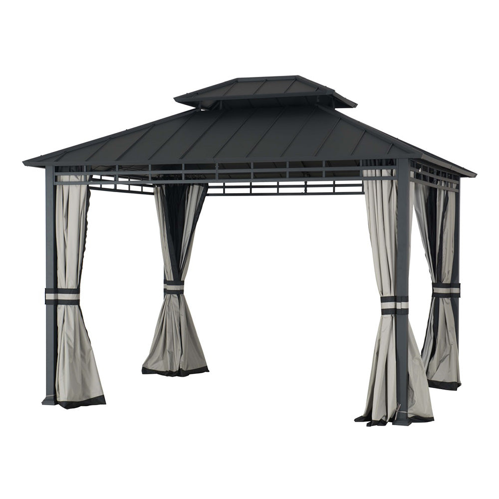 SUNJOY Black Replacement Mosquito Netting For Grand Teton Hard Top Gazebo (10X12 Ft) A102015301 Sold At Big Lots US.
