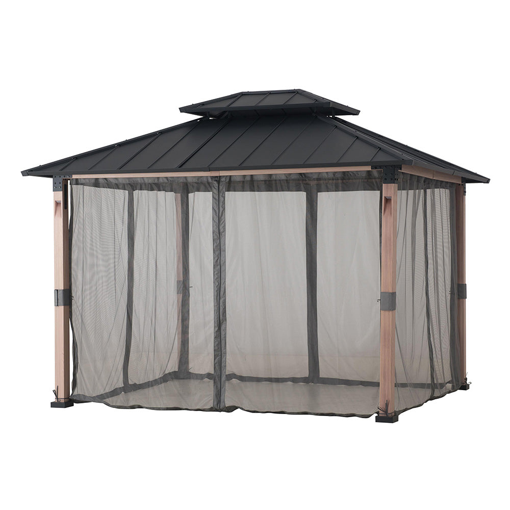 SUNJOY Dark Grey Replacement Mosquito Netting For Winfield Hardtop Gazebo (10X12 Ft) A102023900 Sold At Home Depot.