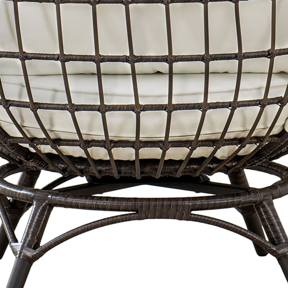 SUNJOY Metal Frame Swivel Egg Cuddle Chair with Cushions