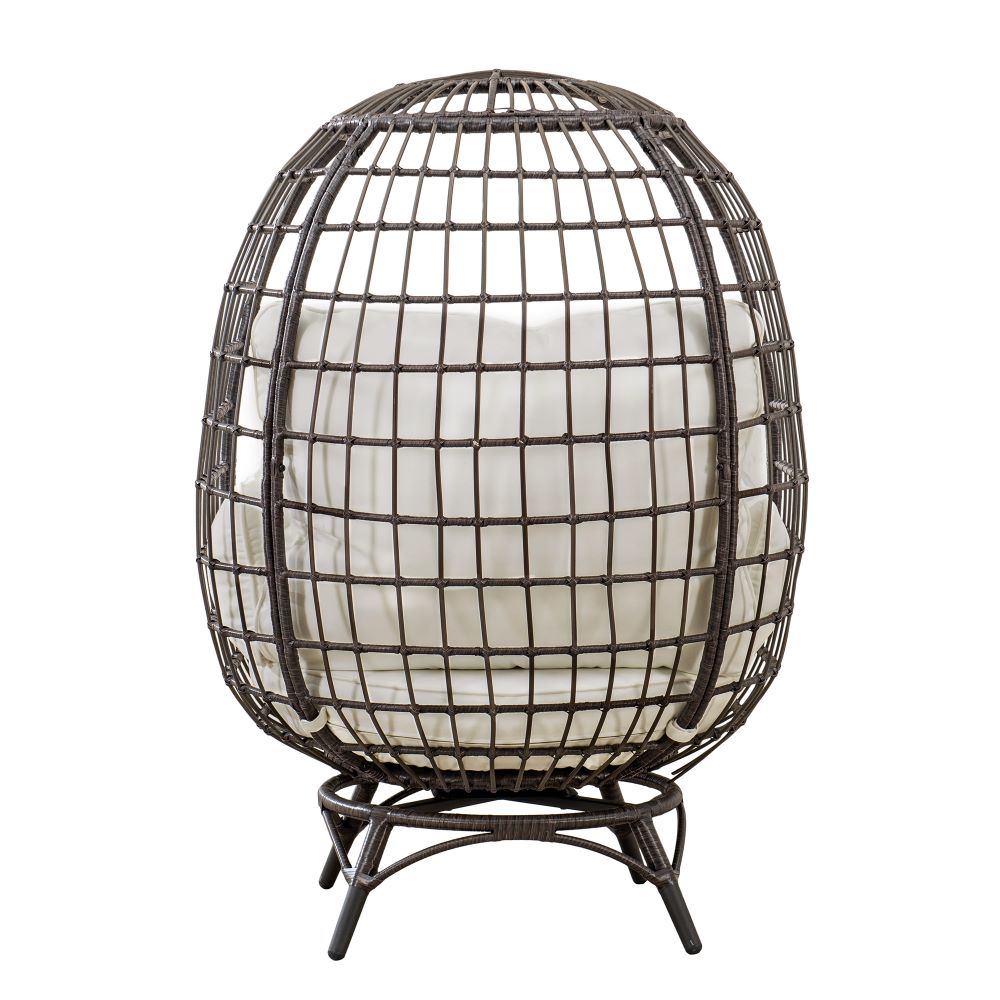 SUNJOY Metal Frame Swivel Egg Cuddle Chair with Cushions