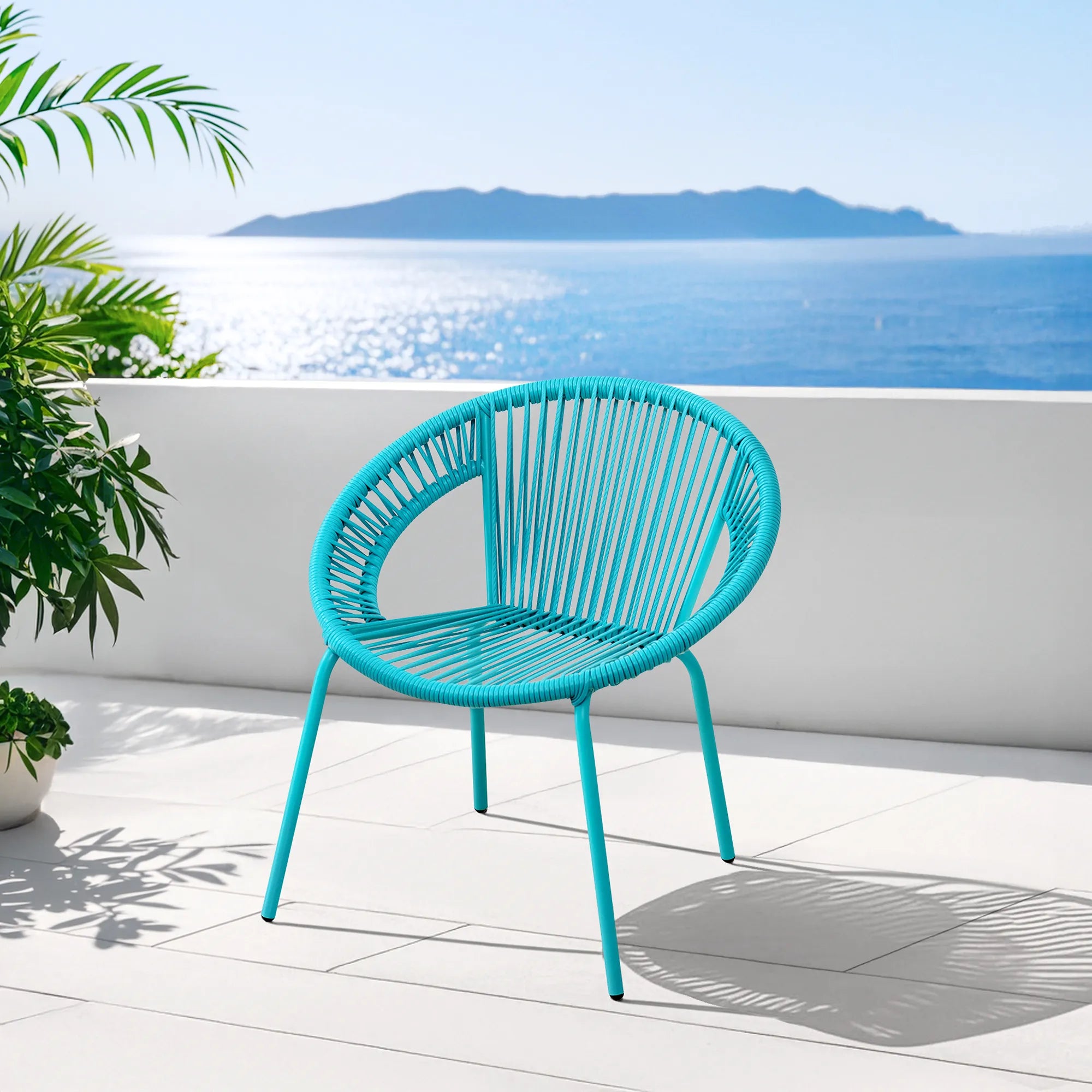 For Living Kids' Chair, Stackable, Lake Blue, 110-lb Capacity