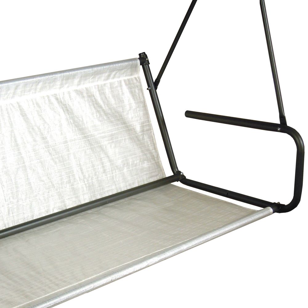 SUNJOY 2-Seat Outdoor Porch Swing with Adjustable Canopy and Removable Cushion - Gray