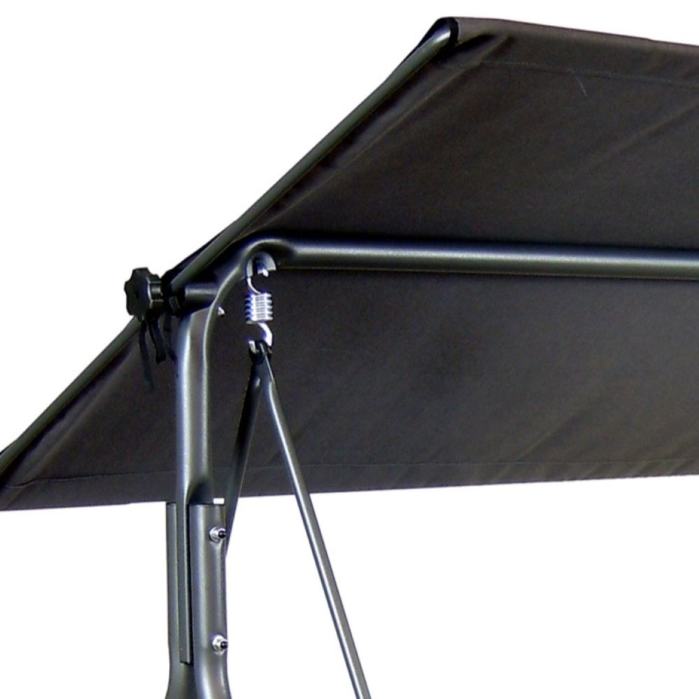 SUNJOY 2-Seat Outdoor Porch Swing with Adjustable Canopy and Removable Cushion - Gray