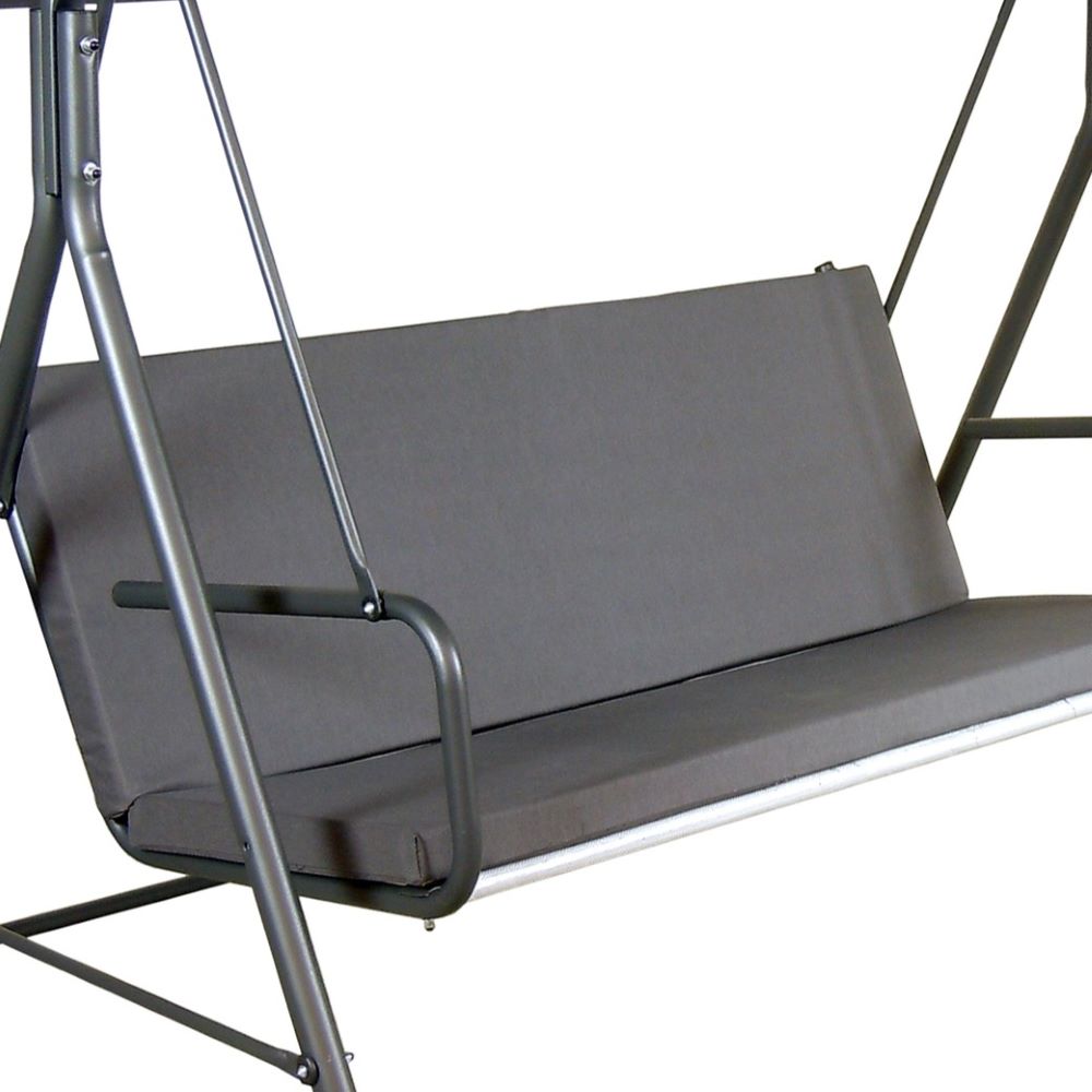 SUNJOY 2-Seat Outdoor Porch Swing with Adjustable Canopy and Removable Cushion - Gray