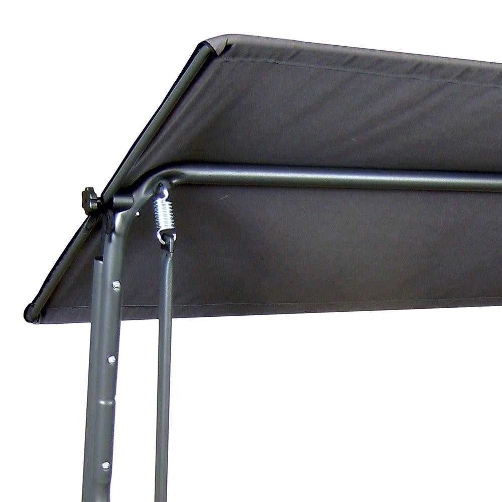 SUNJOY 4-Seat Outdoor Porch Swing and Bed with Adjustable Canopy and Cushion - Gray