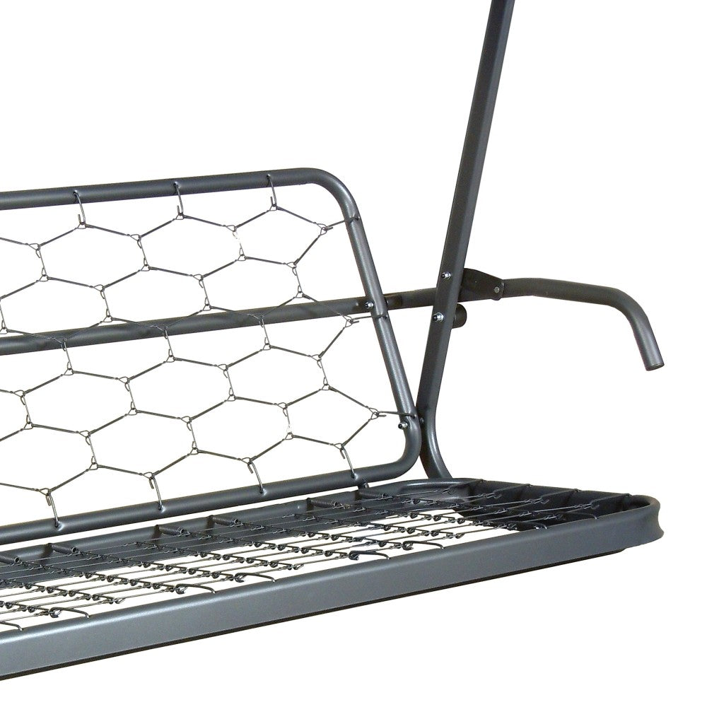 SUNJOY 4-Seat Outdoor Porch Swing and Bed with Adjustable Canopy and Cushion - Gray