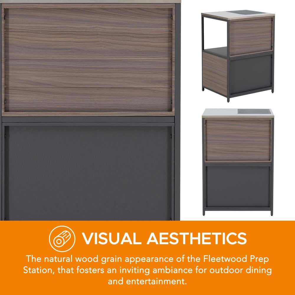 SUNJOY Fleetwood Outdoor Grill Kitchen with Outdoor Kitchen Cabinets, Shelves, and Sink Options - Outdoor Kitchen Cabinet