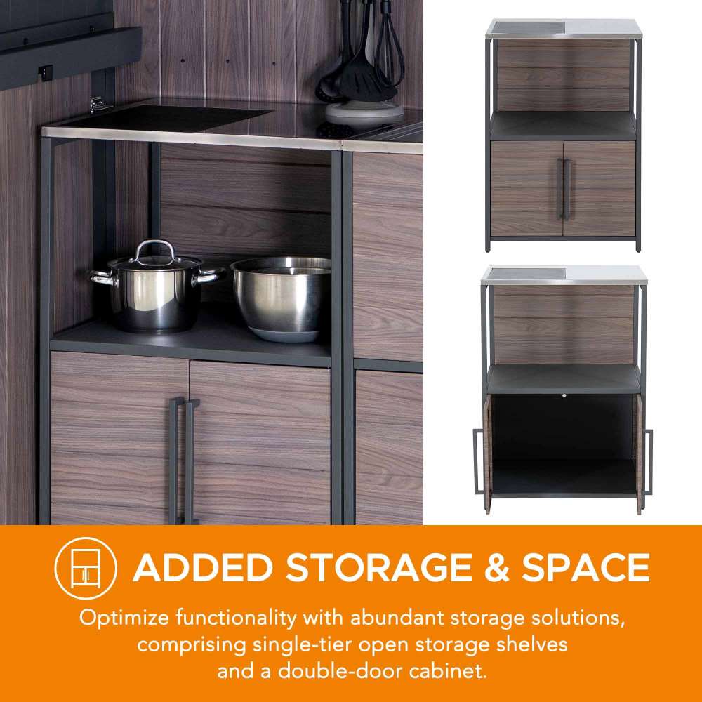 SUNJOY Fleetwood Outdoor Grill Kitchen with Outdoor Kitchen Cabinets, Shelves, and Sink Options - Outdoor Kitchen Cabinet