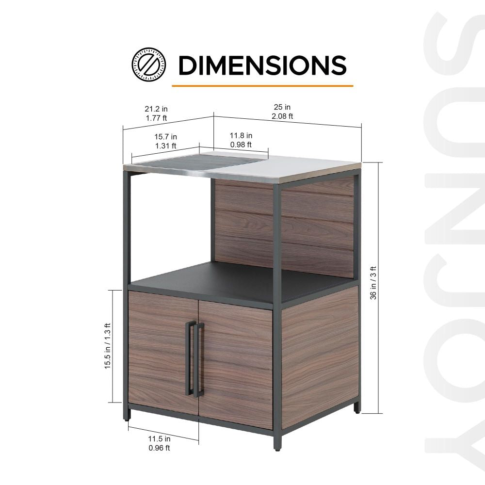 SUNJOY Fleetwood Outdoor Grill Kitchen with Outdoor Kitchen Cabinets, Shelves, and Sink Options - Outdoor Kitchen Cabinet