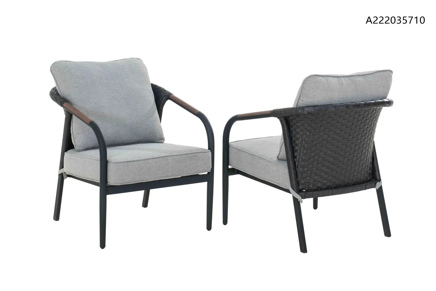 CANVAS Jasper All-Weather Wicker Outdoor/Patio Armchair, Stackable, 2-pk