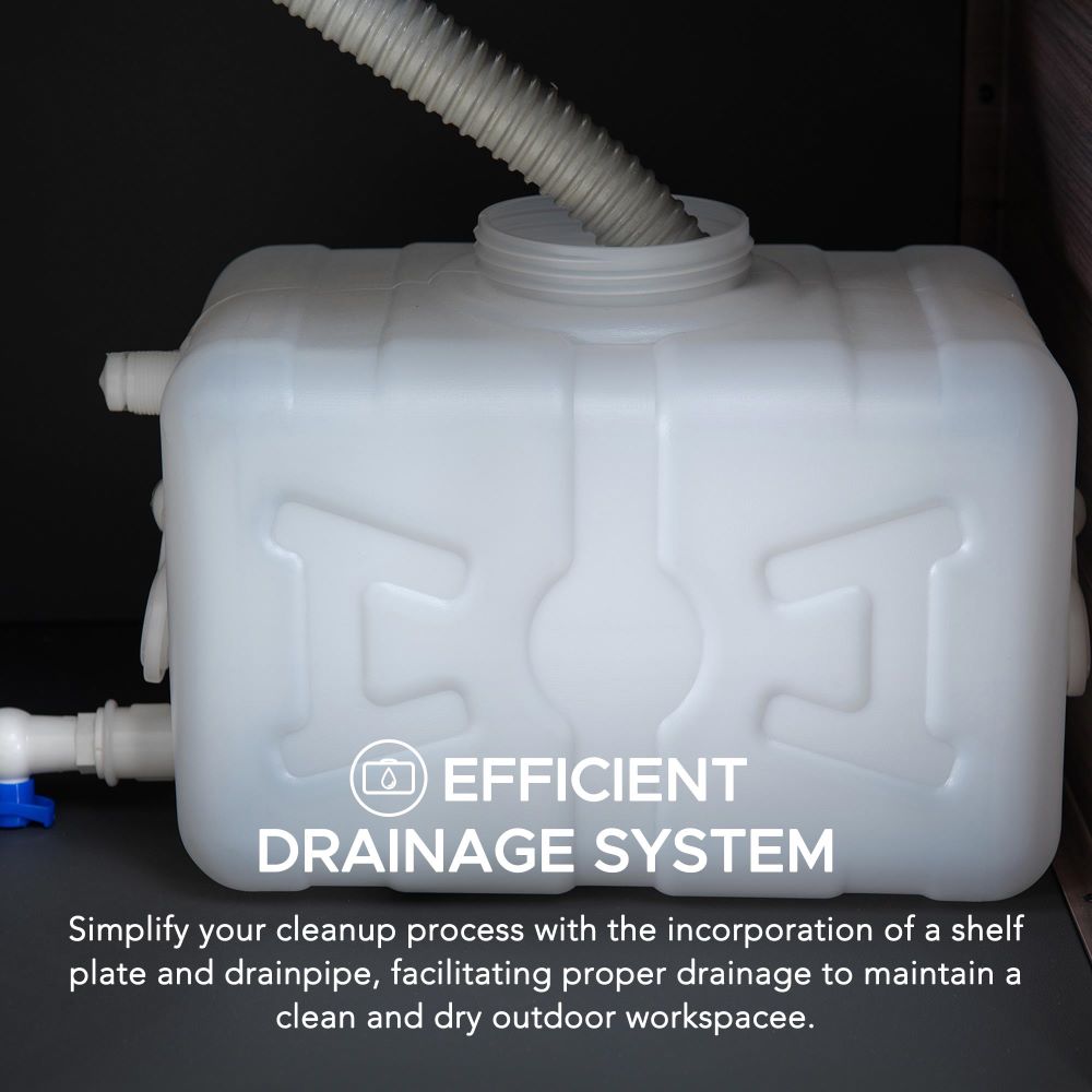 SUNJOY Fleetwood Outdoor Grill Kitchen with Outdoor Kitchen Cabinets, Shelves, and Sink Options - Outdoor Kitchen Sink