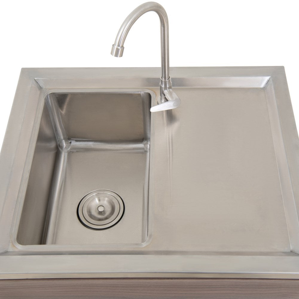 SUNJOY Fleetwood Outdoor Grill Kitchen with Outdoor Kitchen Cabinets, Shelves, and Sink Options - Outdoor Kitchen Sink