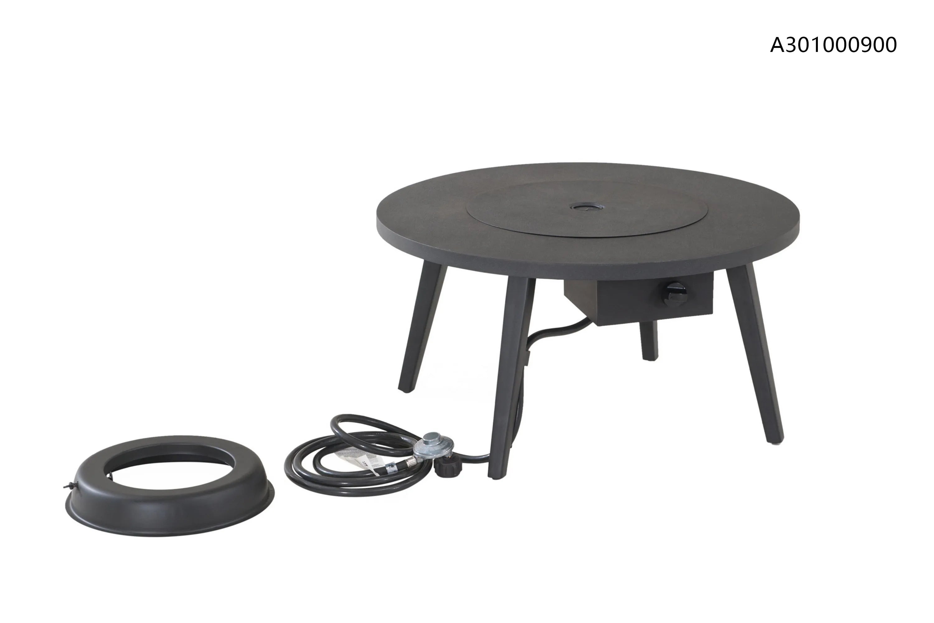 CANVAS Blackcomb Round Outdoor Fire Pit Table, 26000 BTU, Black
