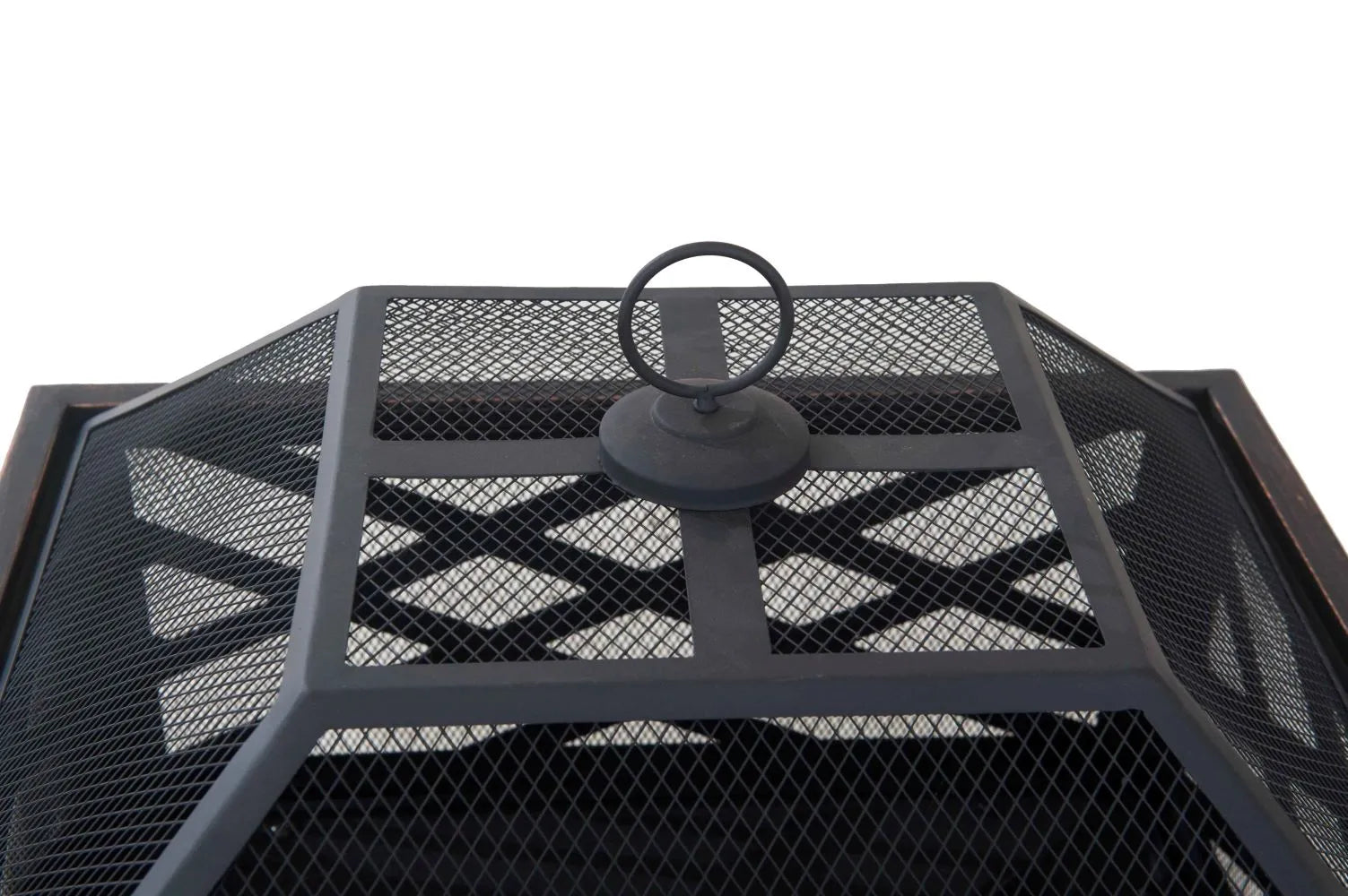 For Living Lawrence Steel Outdoor Wood Burning Fire Pit w/ Fireplace Poker,  25 x 25 x 26-in