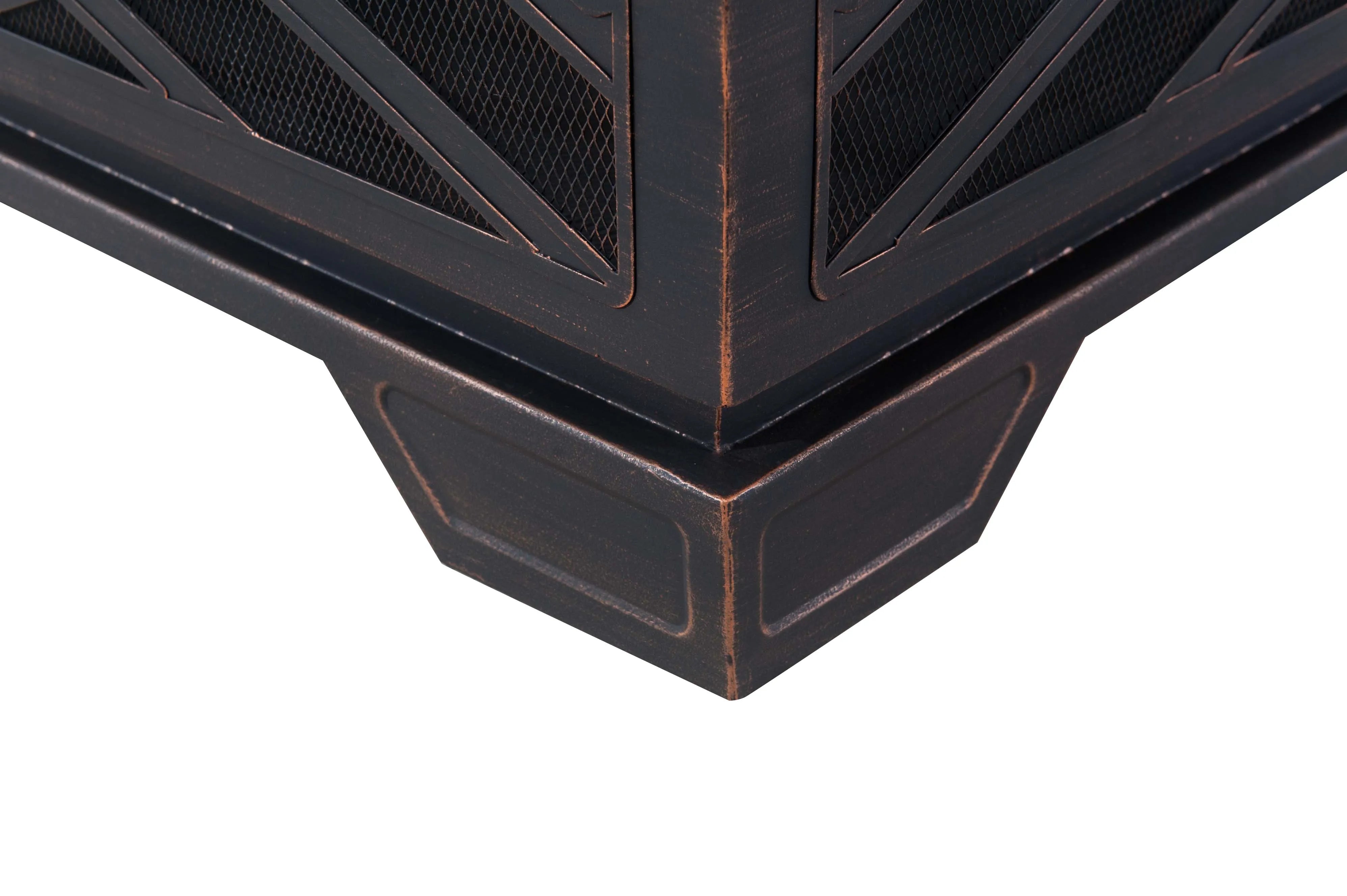 For Living Lawrence Steel Outdoor Wood Burning Fire Pit w/ Fireplace Poker,  25 x 25 x 26-in