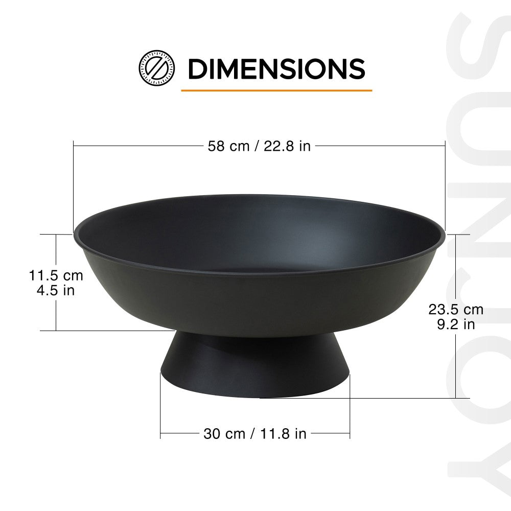 SUNJOY 22 Inch Round Steel Outdoor Fire Pit Bowl with Fire Poker.