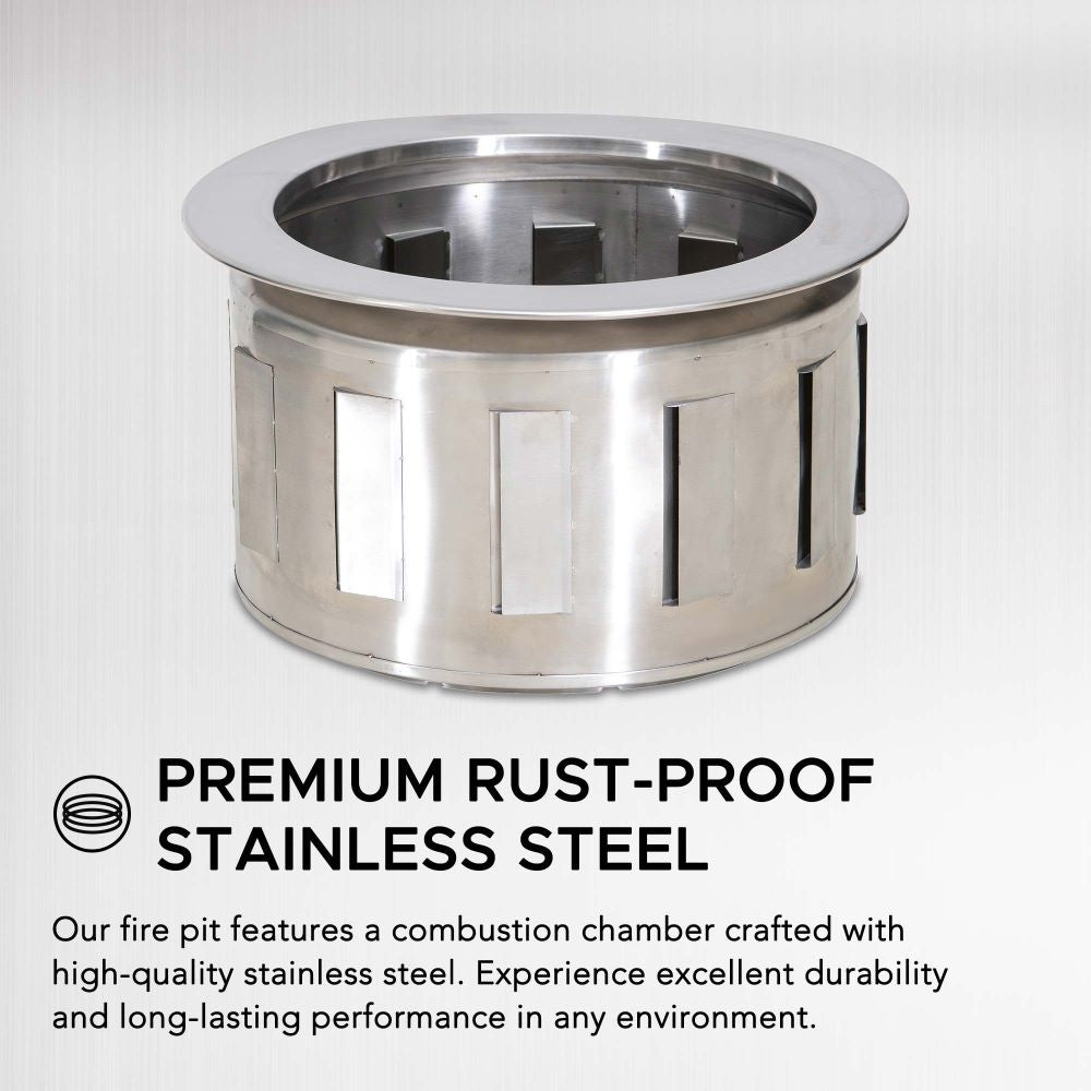 SUNJOY Hexagon Stainless Steel Smokeless Fire Pit with PVC Cover
