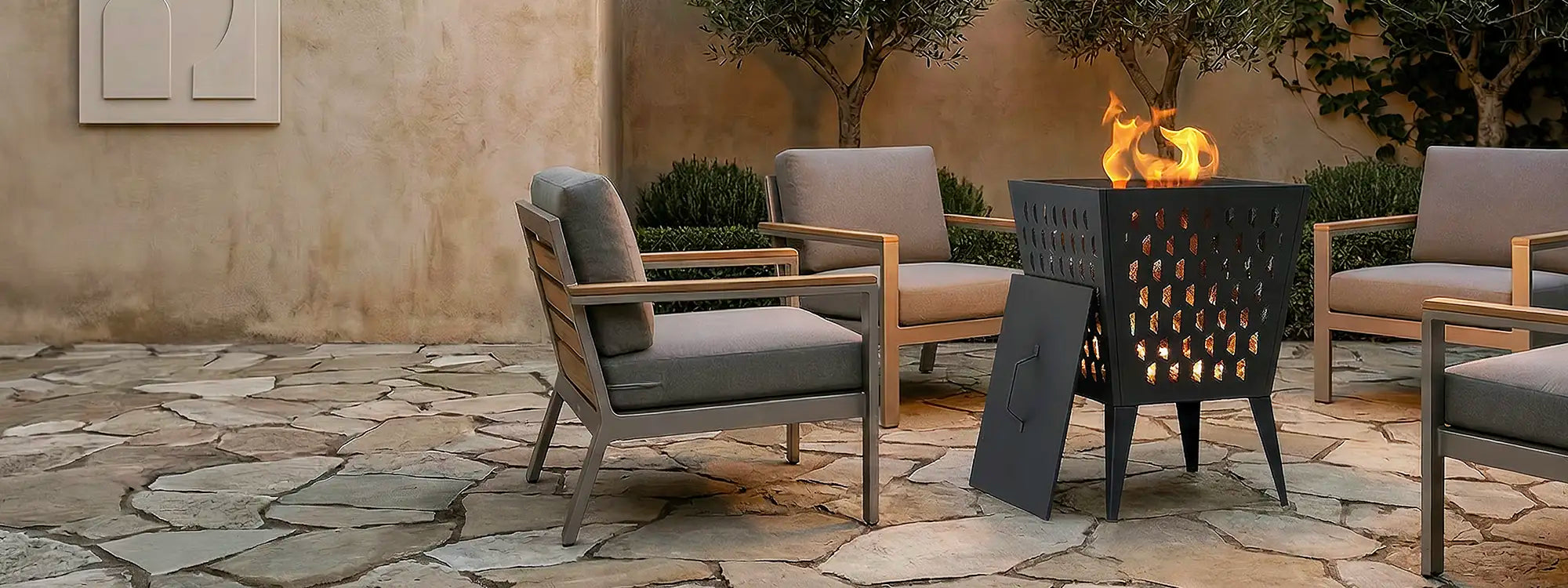 SUNJOY 18 Inch Patio Wood Burning Steel Fire Pit with Lid and Fire Poker
