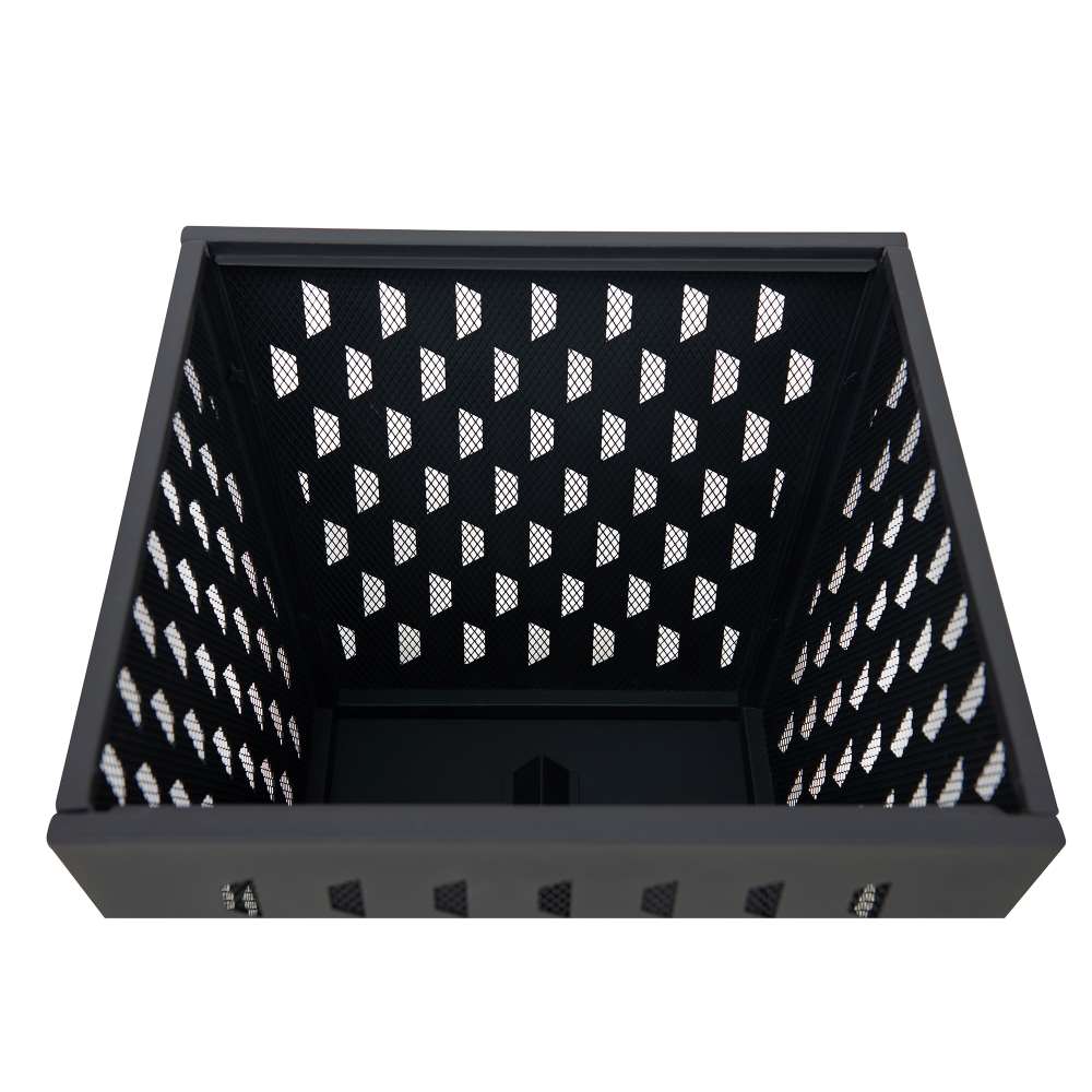 SUNJOY 18 Inch Patio Wood Burning Steel Fire Pit with Lid and Fire Poker