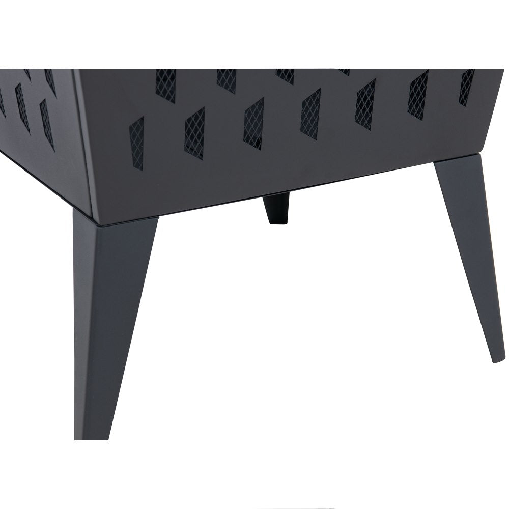 SUNJOY 18 Inch Patio Wood Burning Steel Fire Pit with Lid and Fire Poker