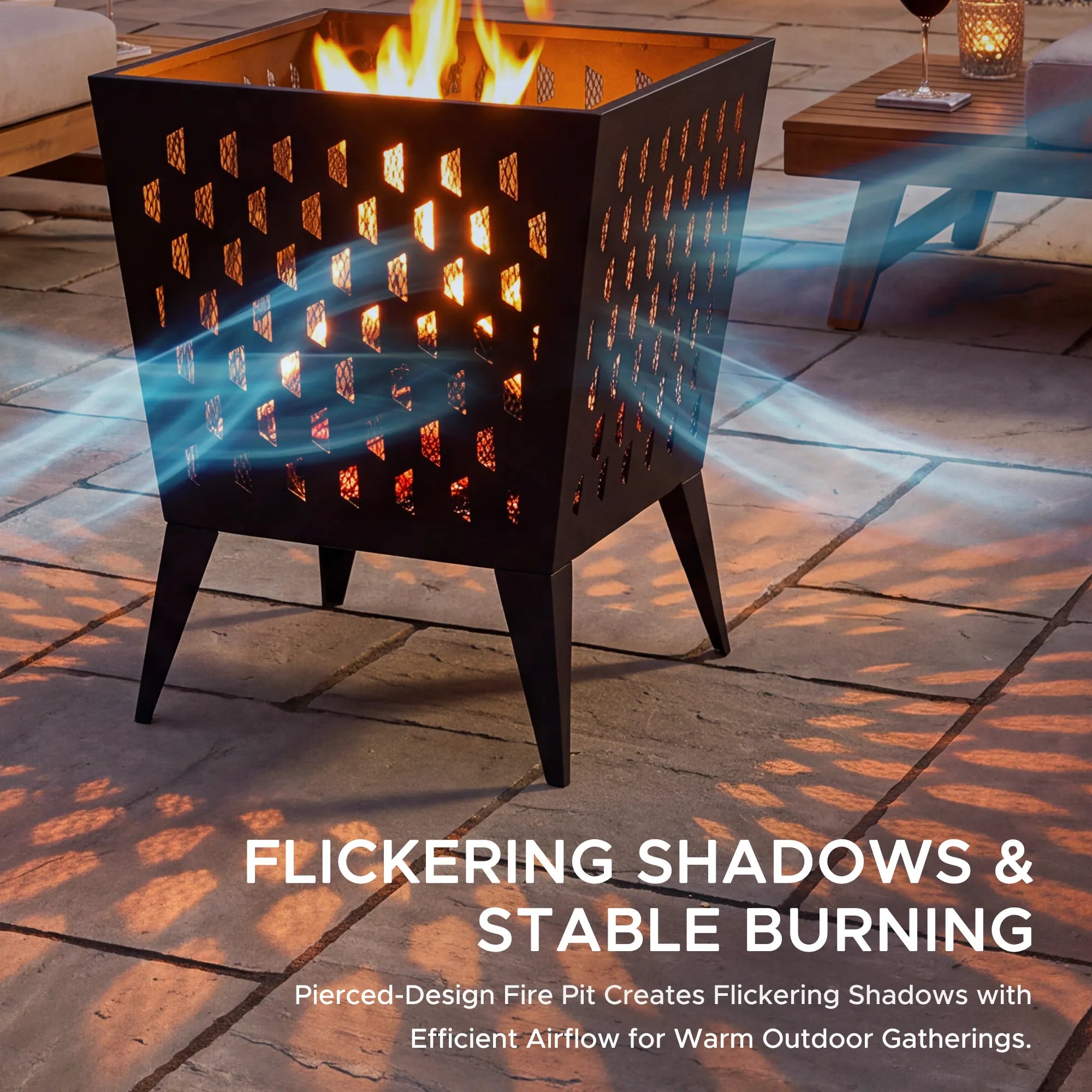 Hartefeld Steel Wood Burning Fire Pit 18''