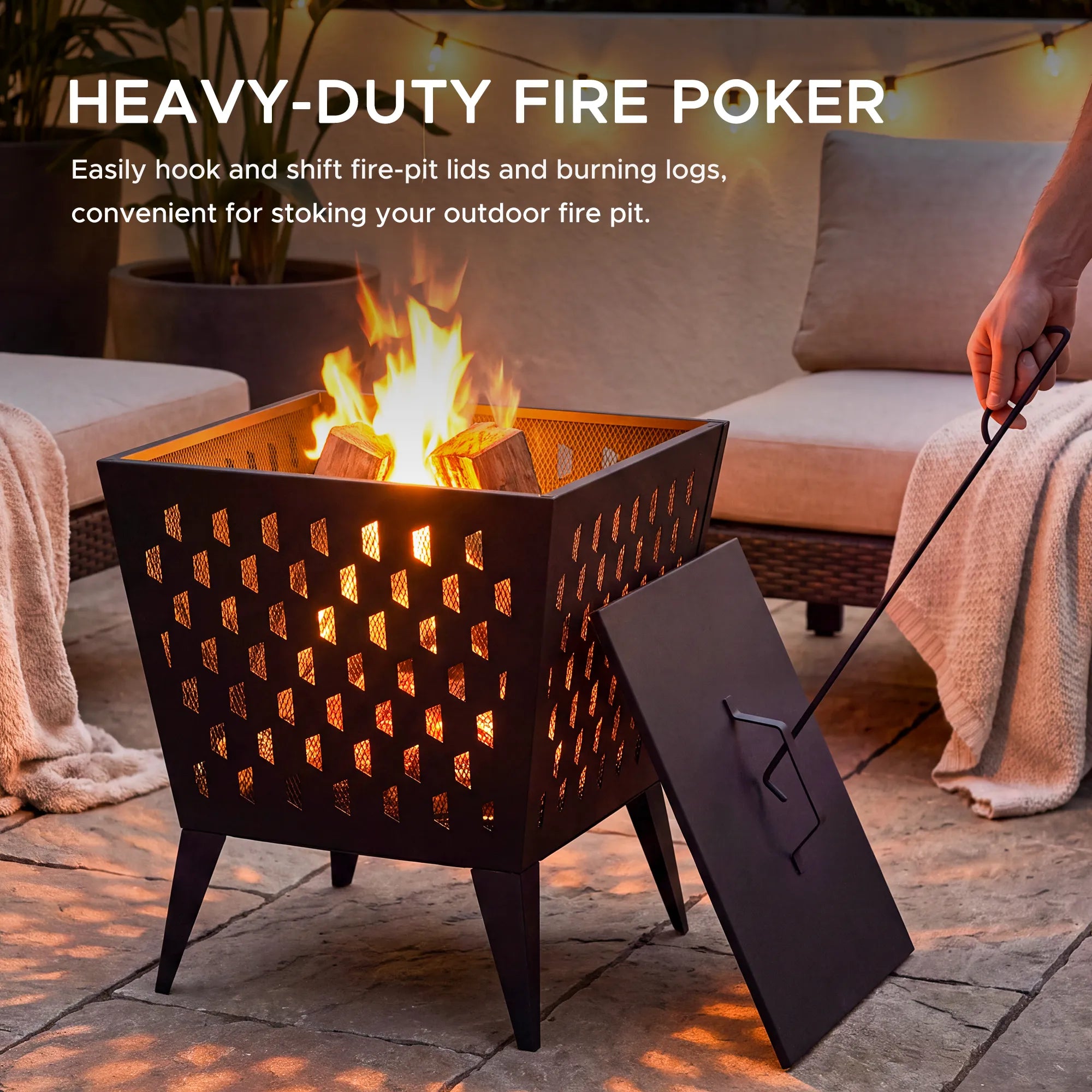 Hartefeld Steel Wood Burning Fire Pit 18''