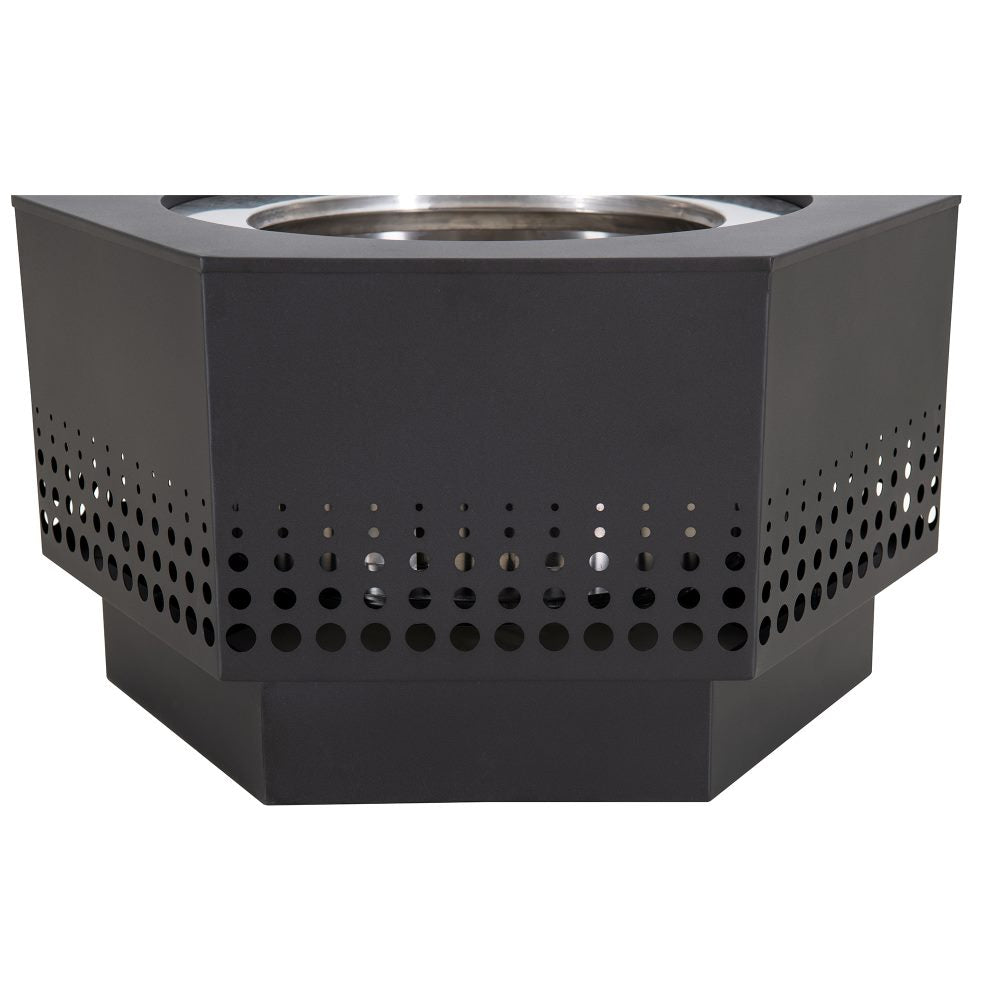 SUNJOY 28 Inch Stainless Steel Smokeless Fire Pit with PVC Cover and Poker