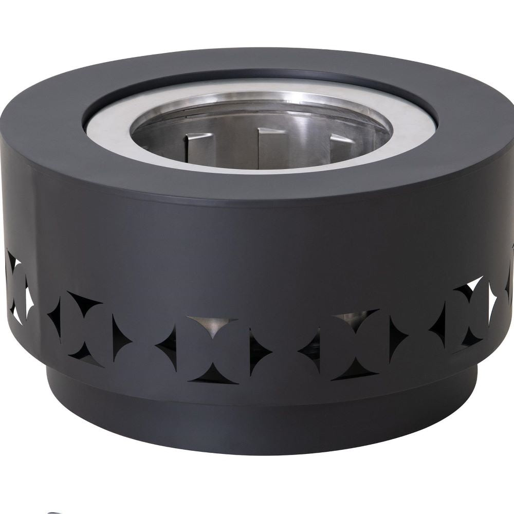 SUNJOY 28 Inch Stainless Steel Smokeless Fire Pit with PVC Cover and Poker - Triangular