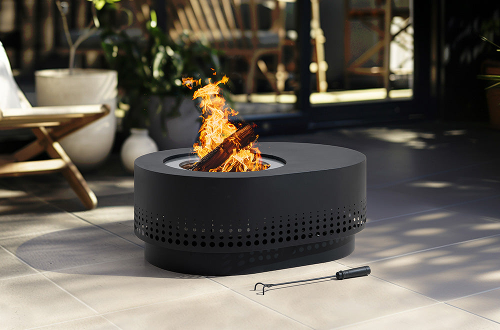 SUNJOY 38 Inch Stainless Steel Smokeless Fire Pit with PVC Cover and Poker