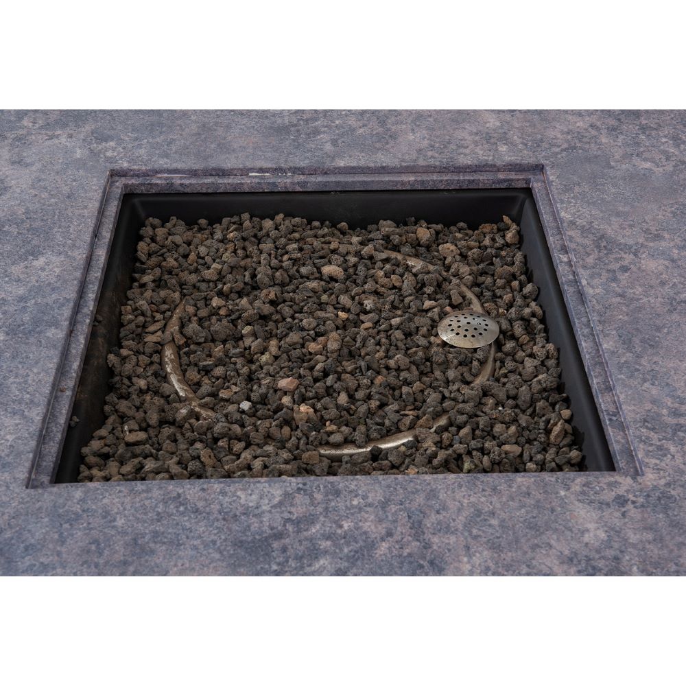 SUNJOY 38 Inch Outdoor Propane Gas Fire Pit Table with Lava Rocks