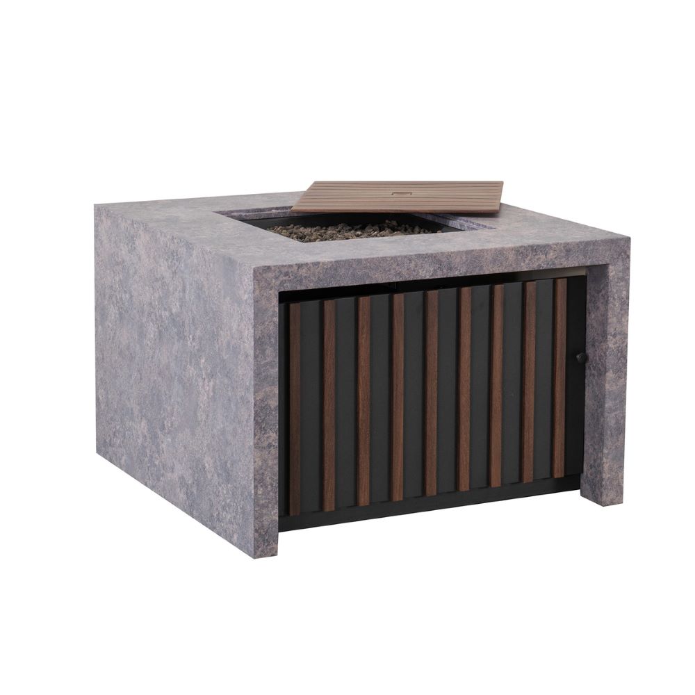 SUNJOY 38 Inch Outdoor Propane Gas Fire Pit Table with Lava Rocks