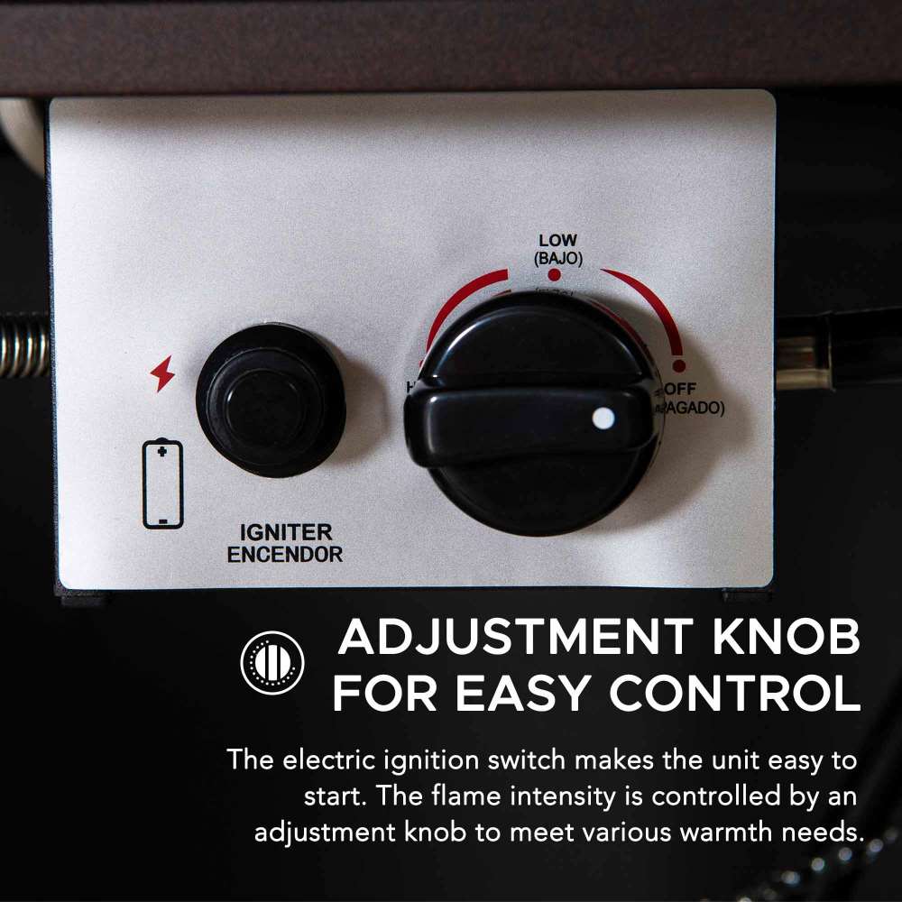 SUNJOY Propane Gas Fire Pit Table with Tile Tabletop & Lava Rocks.