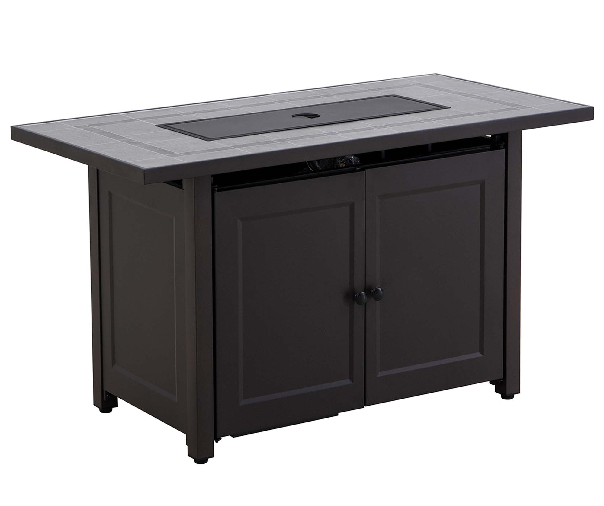 SUNJOY Propane Gas Fire Pit Table with Tile Tabletop & Lava Rocks.