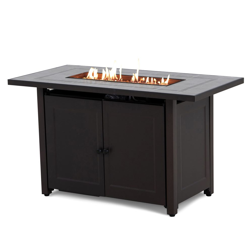 SUNJOY 44 Inch Propane Gas Fire Pit Table with Tile Tabletop & Lava Rocks