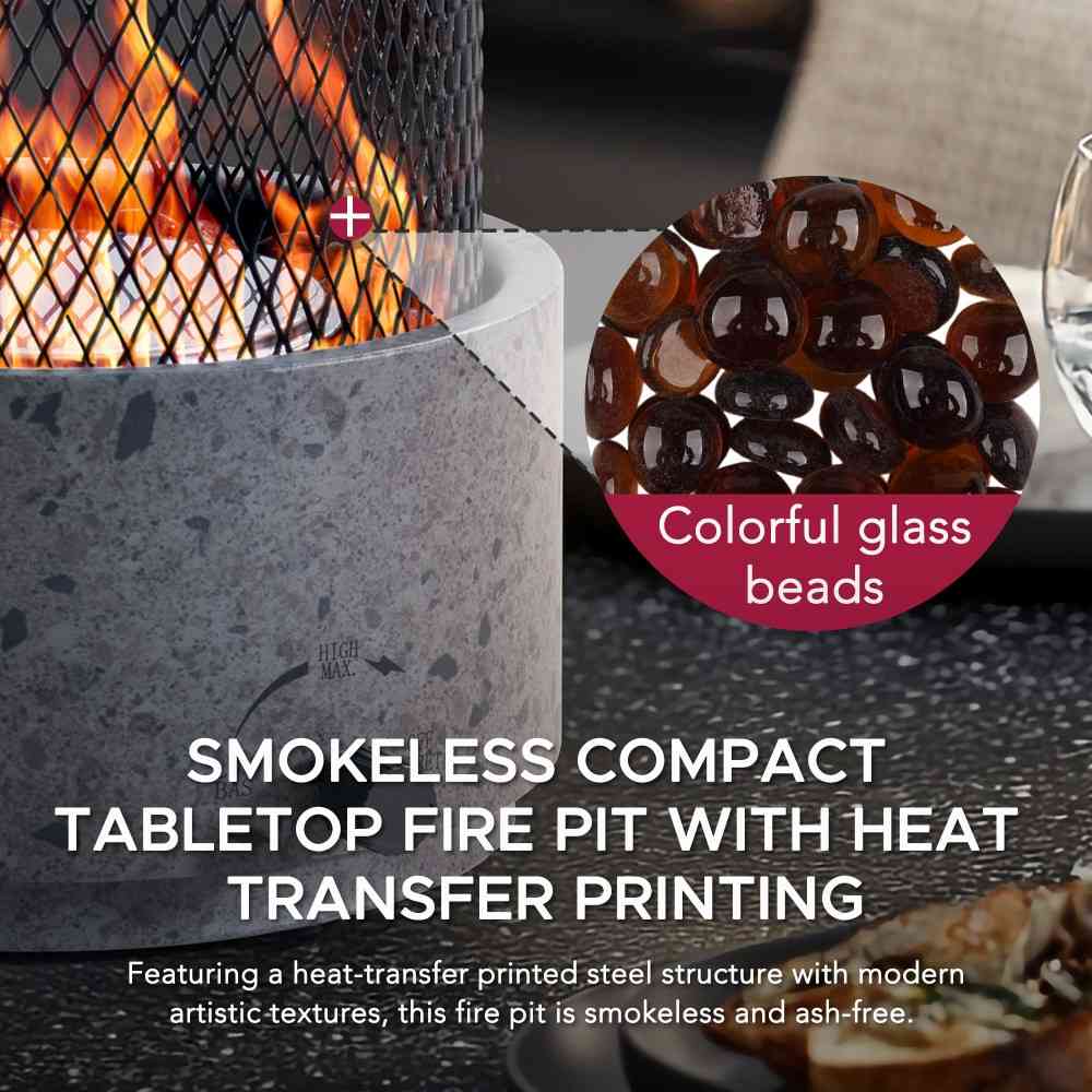 SUNJOY Smokeless Tabletop Fire Pit with Stainless Steel Burner and Two Adjustable Flames