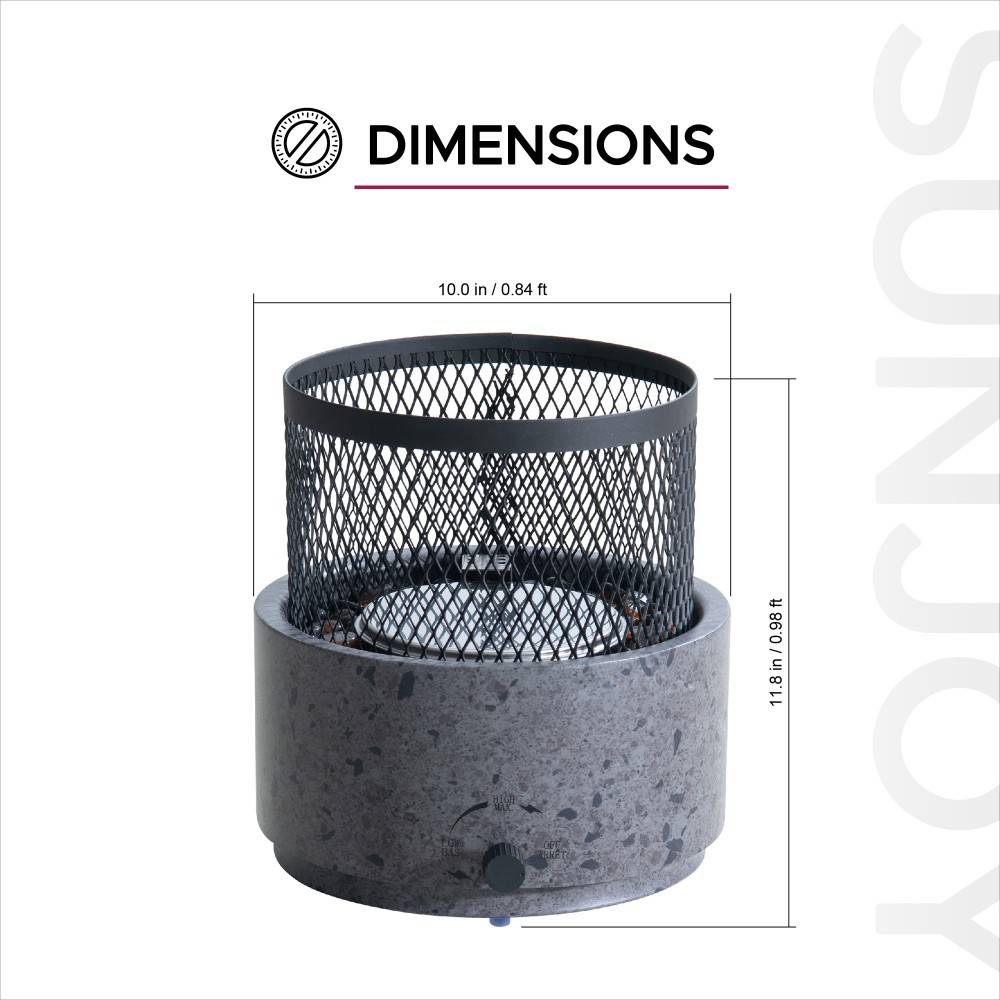 SUNJOY Smokeless Tabletop Fire Pit with Stainless Steel Burner and Two Adjustable Flames