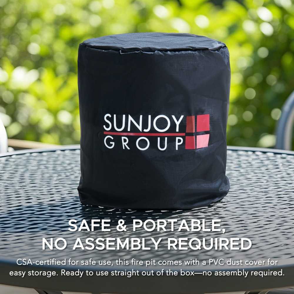 SUNJOY Smokeless Tabletop Fire Pit with Stainless Steel Burner and Two Adjustable Flames