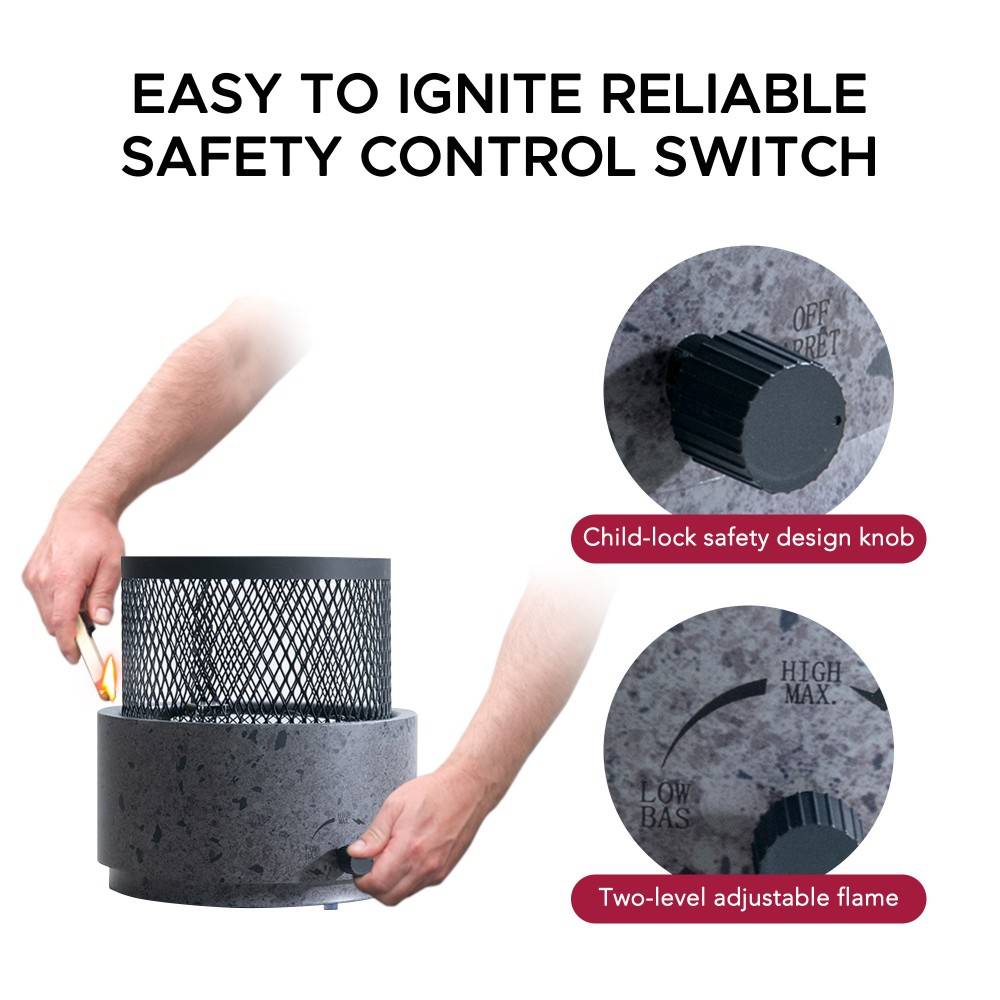 SUNJOY Smokeless Tabletop Fire Pit with Stainless Steel Burner and Two Adjustable Flames