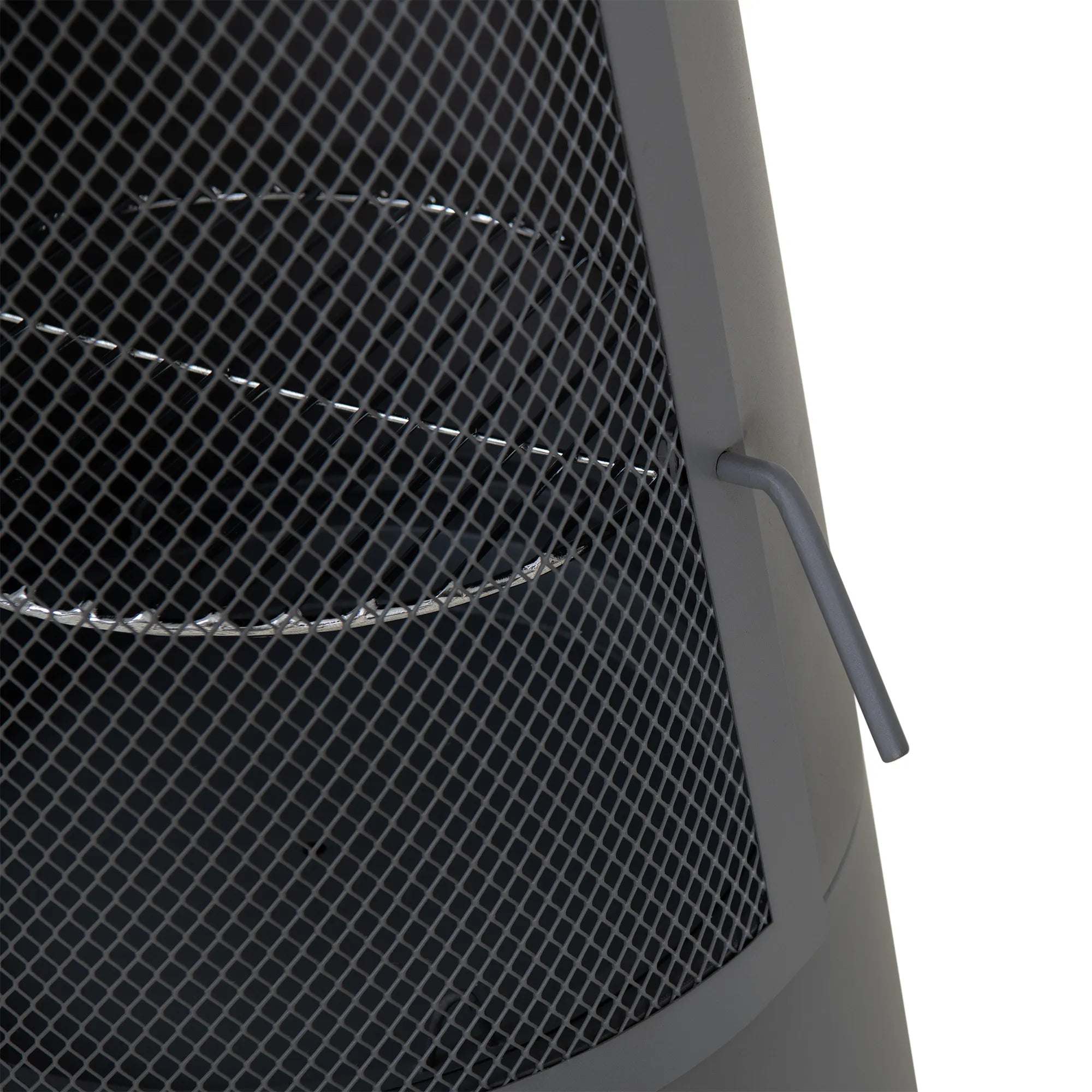 SUNJOY 57 Inch 2-in-1 Chiminea Fire Pit & Grill with Removable Grill Grate and PVC Cover - Gray