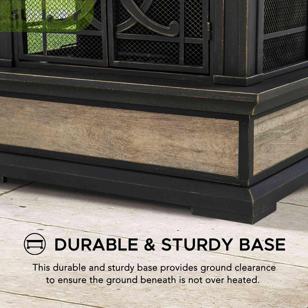 SUNJOY 57 Inch Outdoor Wood Burning Fireplace with PVC Cover