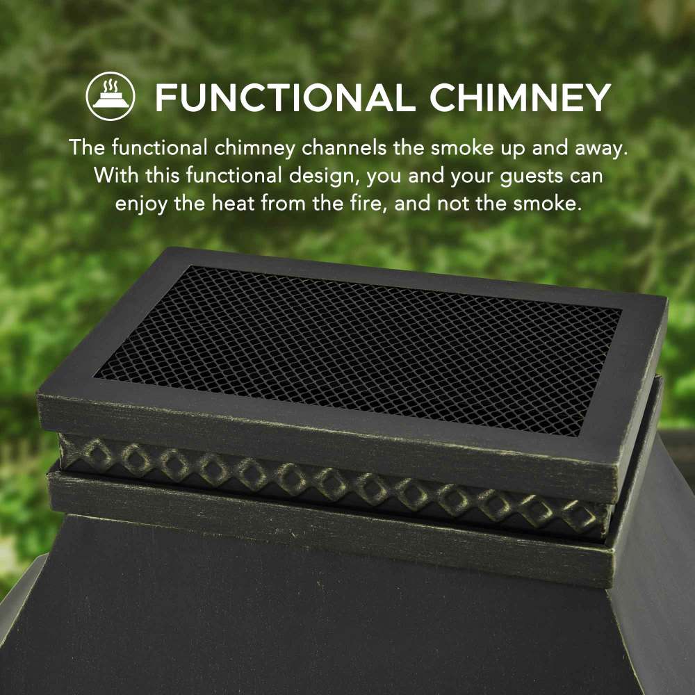 SUNJOY 57 Inch Outdoor Wood Burning Fireplace with PVC Cover